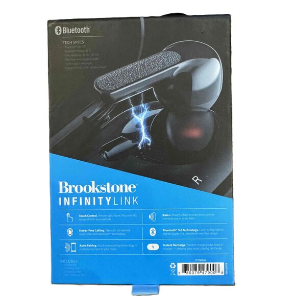 New Brookstone Infinitylink Touch Control Wireless Bluetooth Earphones Earbuds - Picture 5 of 5
